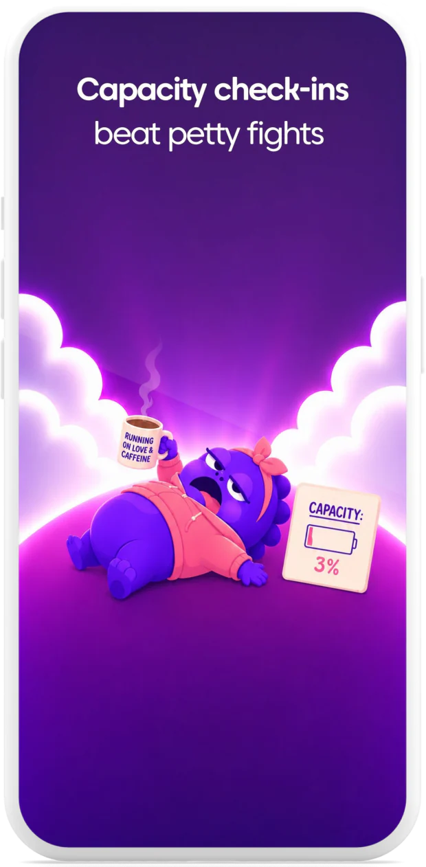 Swooni phone graphic showing a low-capacity check-in designed to prevent unnecessary conflict